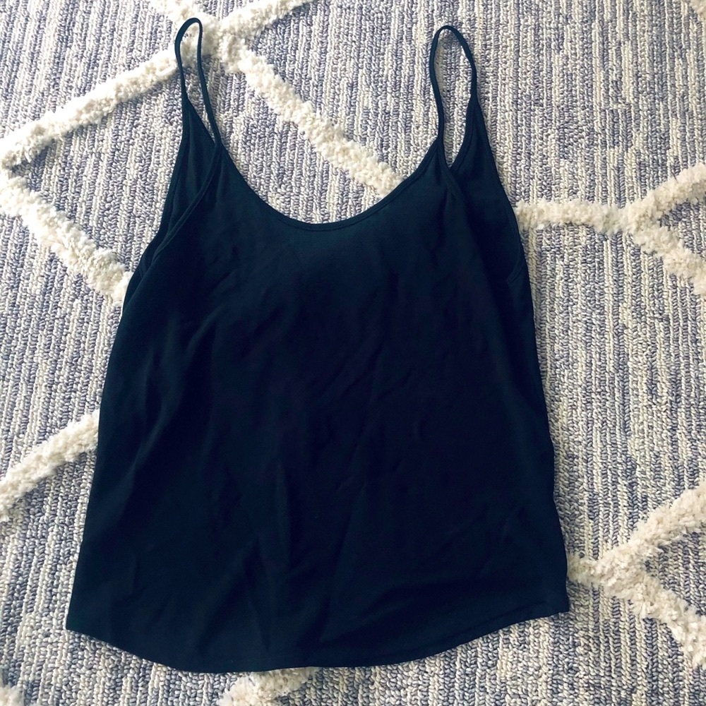 Zara black draped tank with low back